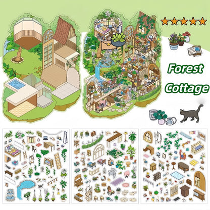 My Dream House 3D Sticker | 2 Cute Miniature Scenes