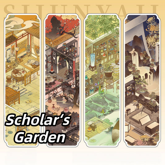 Scholar‘s Garden 3D Sticker | 4 Cute Miniature Scenes