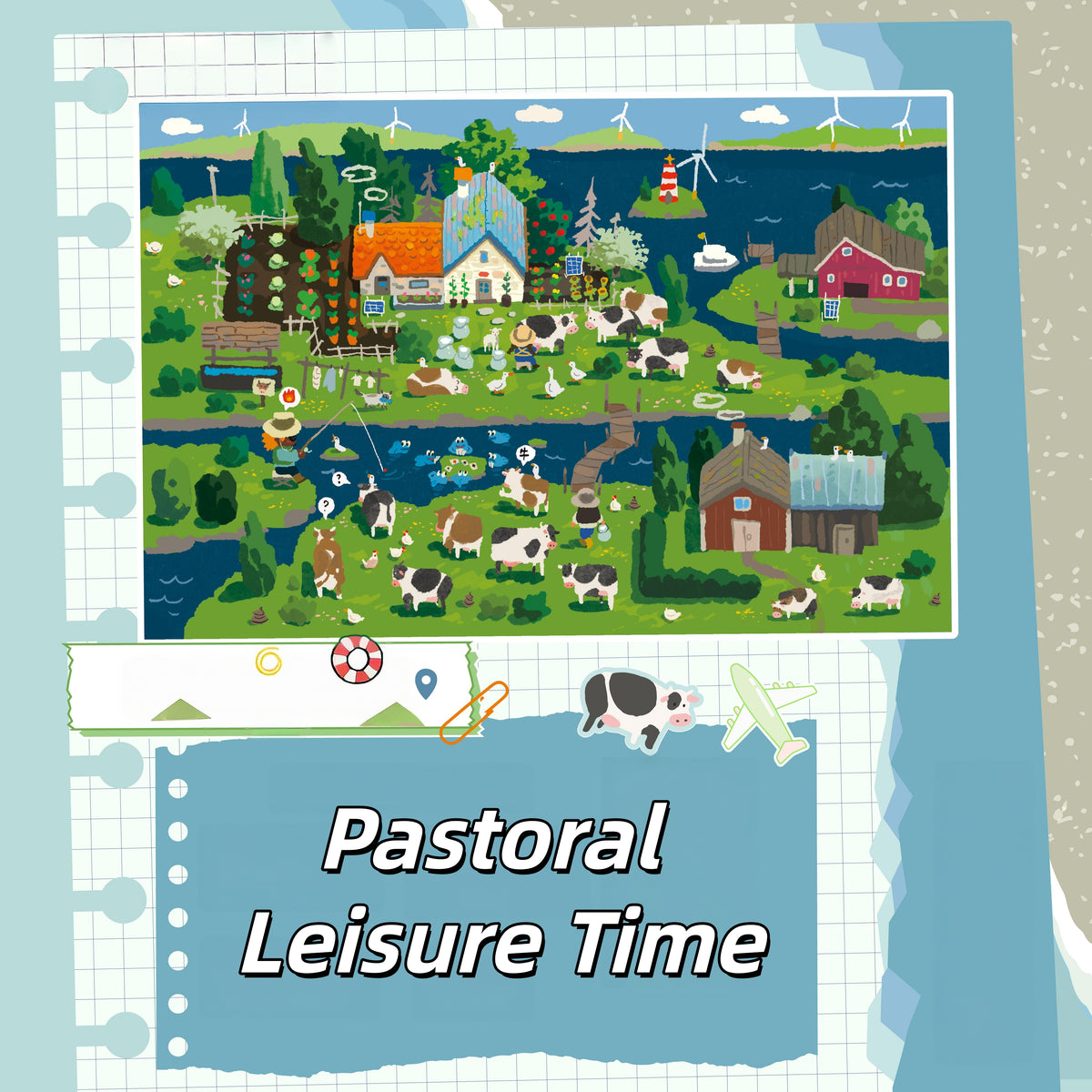 Slow Days 3D Sticker | 4 Cute Miniature Scenes