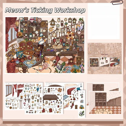 Paw Store 3D Sticker | 2 Cute Miniature Scenes