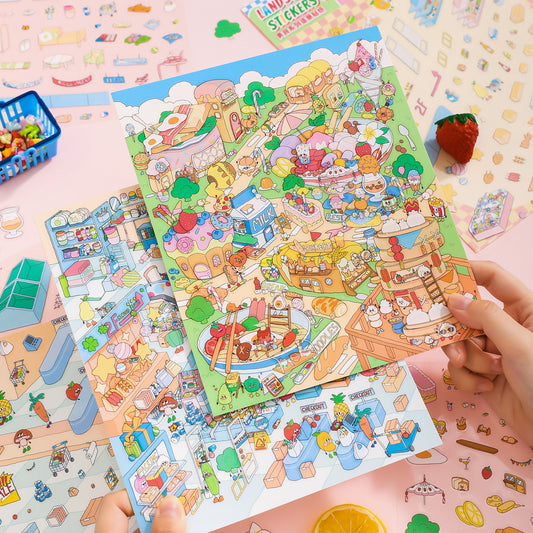 Flavor World 3D Sticker | 2 Cute Miniature Scenes