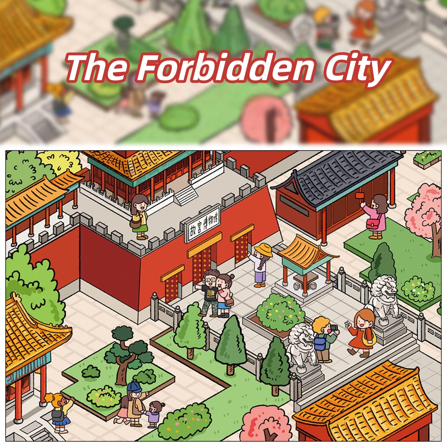 Traveling Through China 3D Sticker | 4 Cute Miniature Scenes