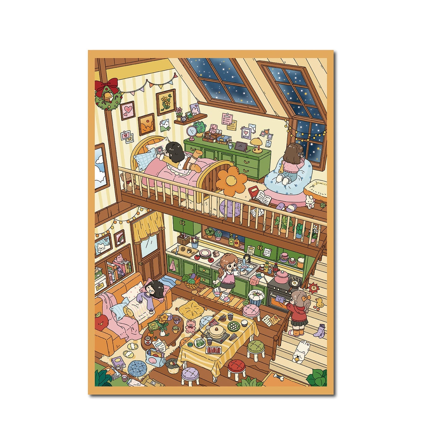 Little Cozy Home 3D Sticker | 2 Cute Miniature Scenes