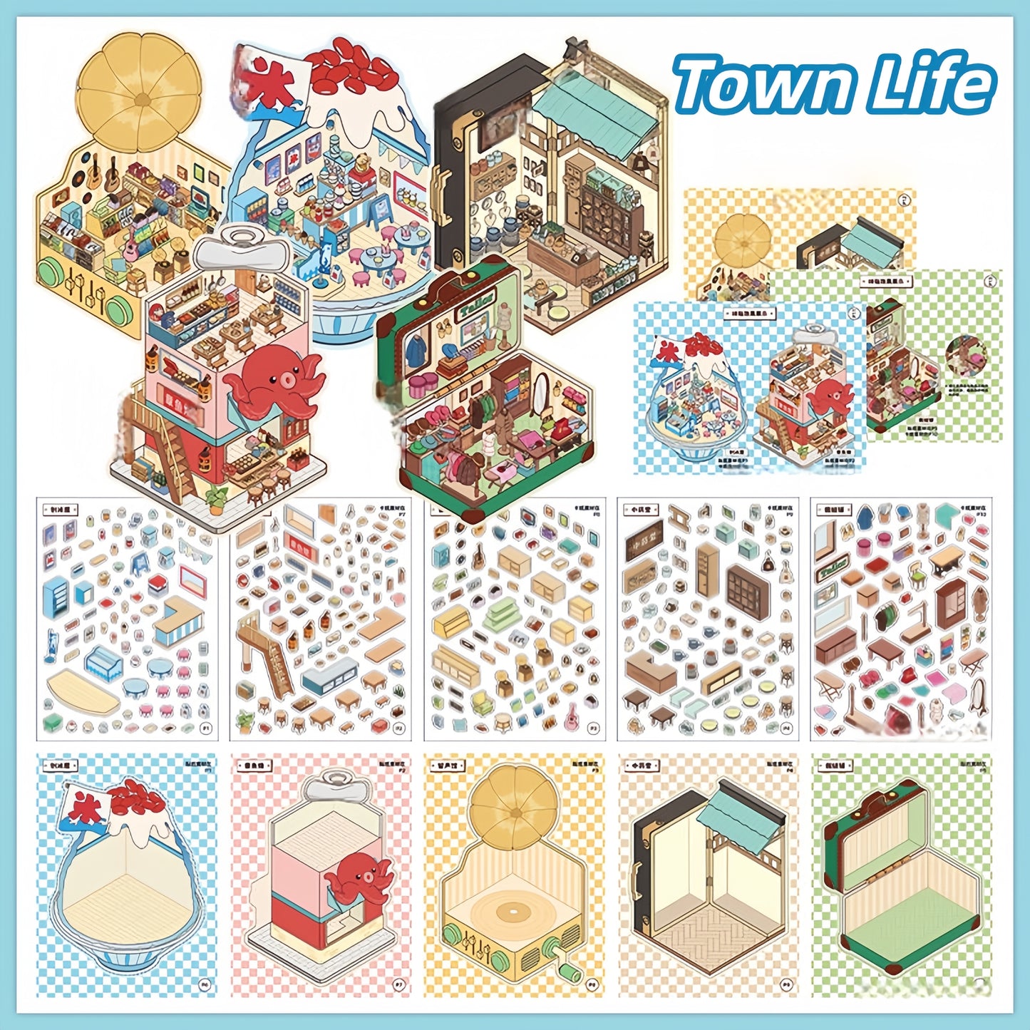 Little Corners 3D Sticker | 10 Cute Miniature Scenes