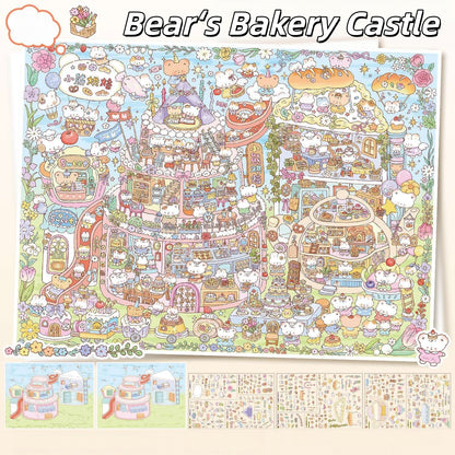 Bear‘s Tale 3D Sticker | 2 Cute Miniature Scenes