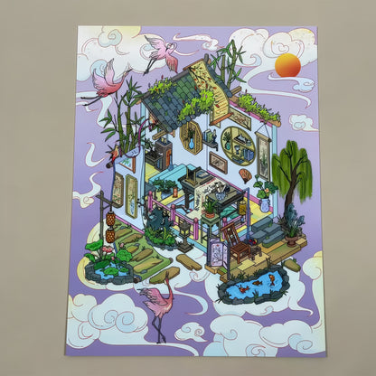 Beyond The Clouds 3D Sticker | 4 Cute Miniature Scenes