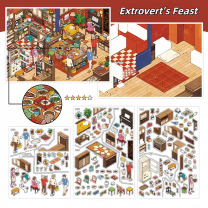 MBTI Home 3D Sticker | 2 Cute Miniature Scenes
