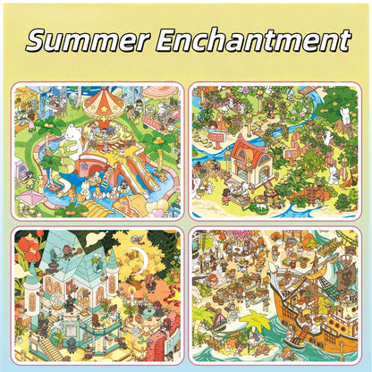 Summer Enchantment 3D Sticker | 4 Cute Miniature Scenes