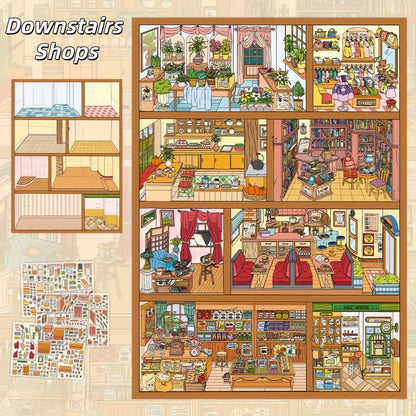 Open for Business 3D Sticker | 2 Cute Miniature Scenes