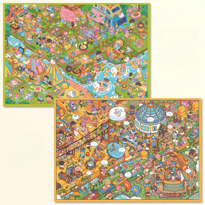 Outdoor Escapes 3D Sticker | 2 Cute Miniature Scenes