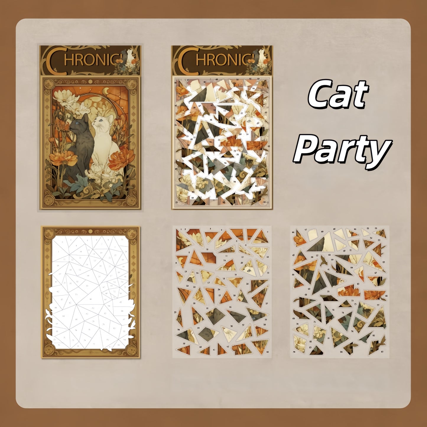 The Chronology of Cats 3D Sticker | 4 Cute Miniature Scenes