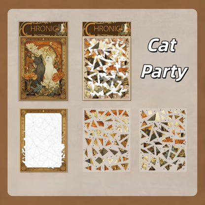 The Chronology of Cats 3D Sticker | 4 Cute Miniature Scenes