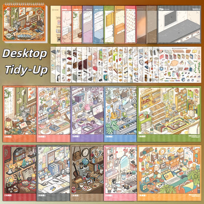 Desktop Tidy-Up 3D Sticker Book