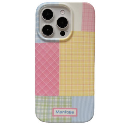 Patchwork Plaid Acrylic Phone Case