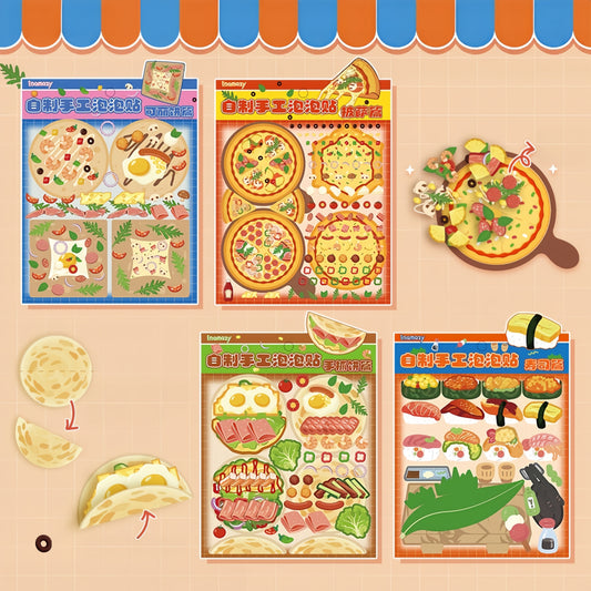 Snack Collection 3D Sticker | 4 Cute Miniature Scenes