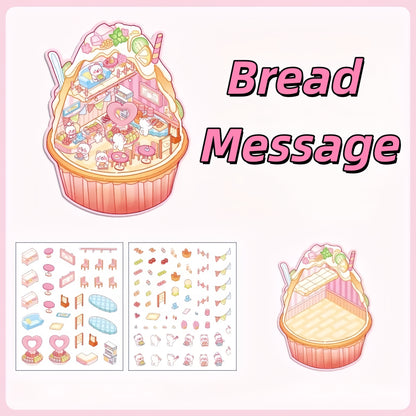 Whimsical House 3D Sticker | 4 Cute Miniature Scenes