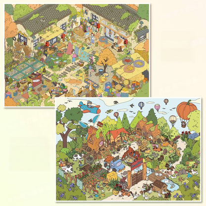 Pastoral Days 3D Sticker | 2 Cute Miniature Scenes