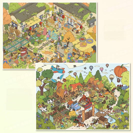 Pastoral Days 3D Sticker | 2 Cute Miniature Scenes