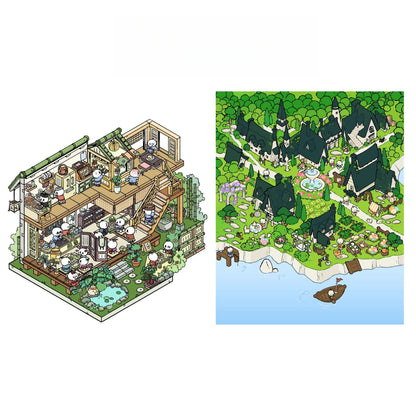 Whimsical Life 3D Sticker | 2 Cute Miniature Scenes