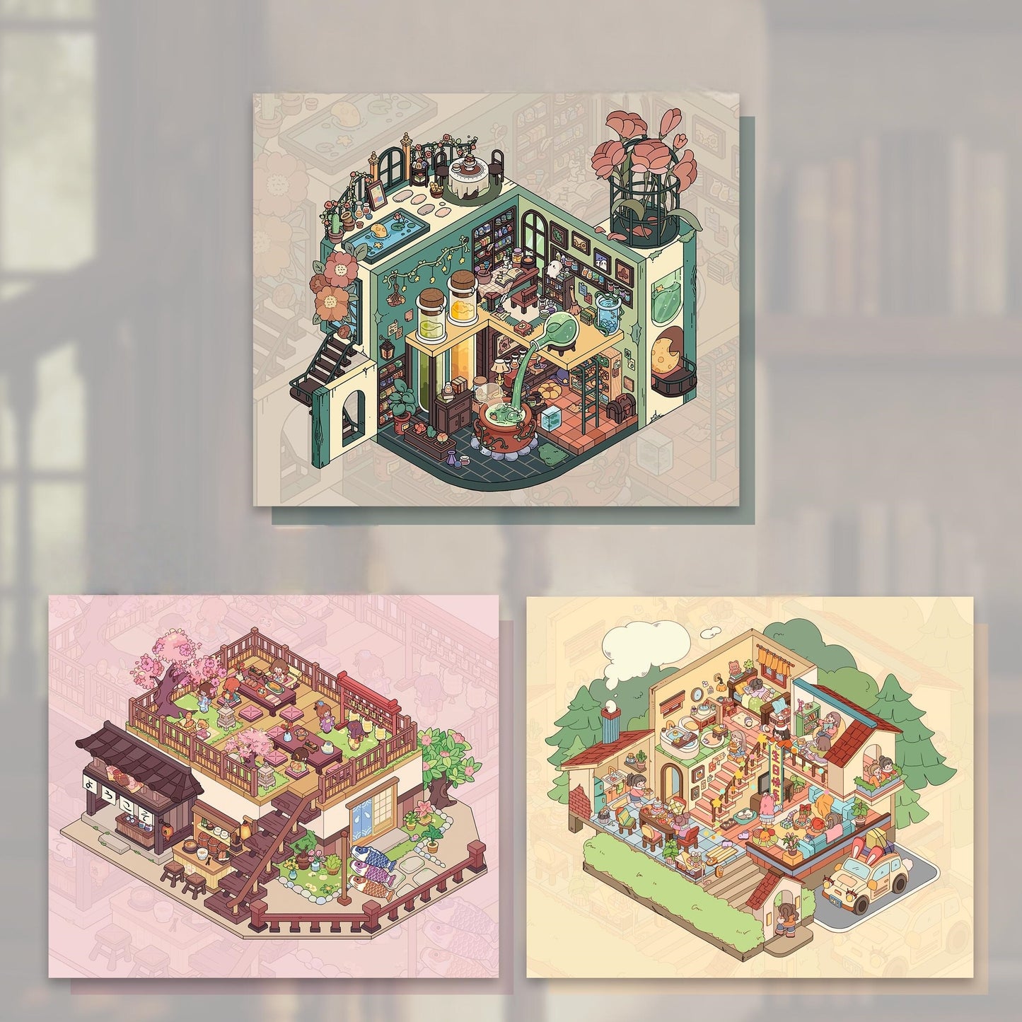 Magic Home 3D Sticker | 3 Cute Miniature Scenes
