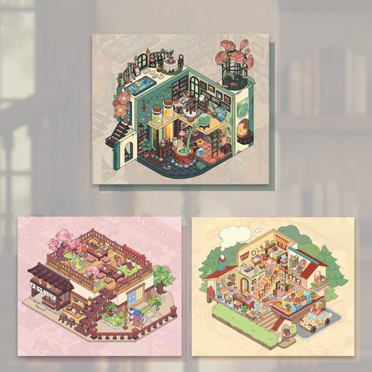 Magic Home 3D Sticker | 3 Cute Miniature Scenes