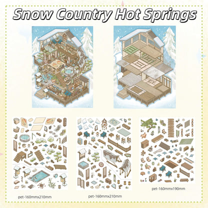Cozy Rooms 3D Sticker | 5 Cute Miniature Scenes