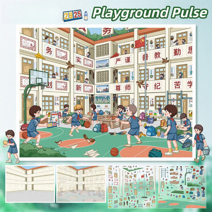 School Time 3D Sticker | 2 Cute Miniature Scenes