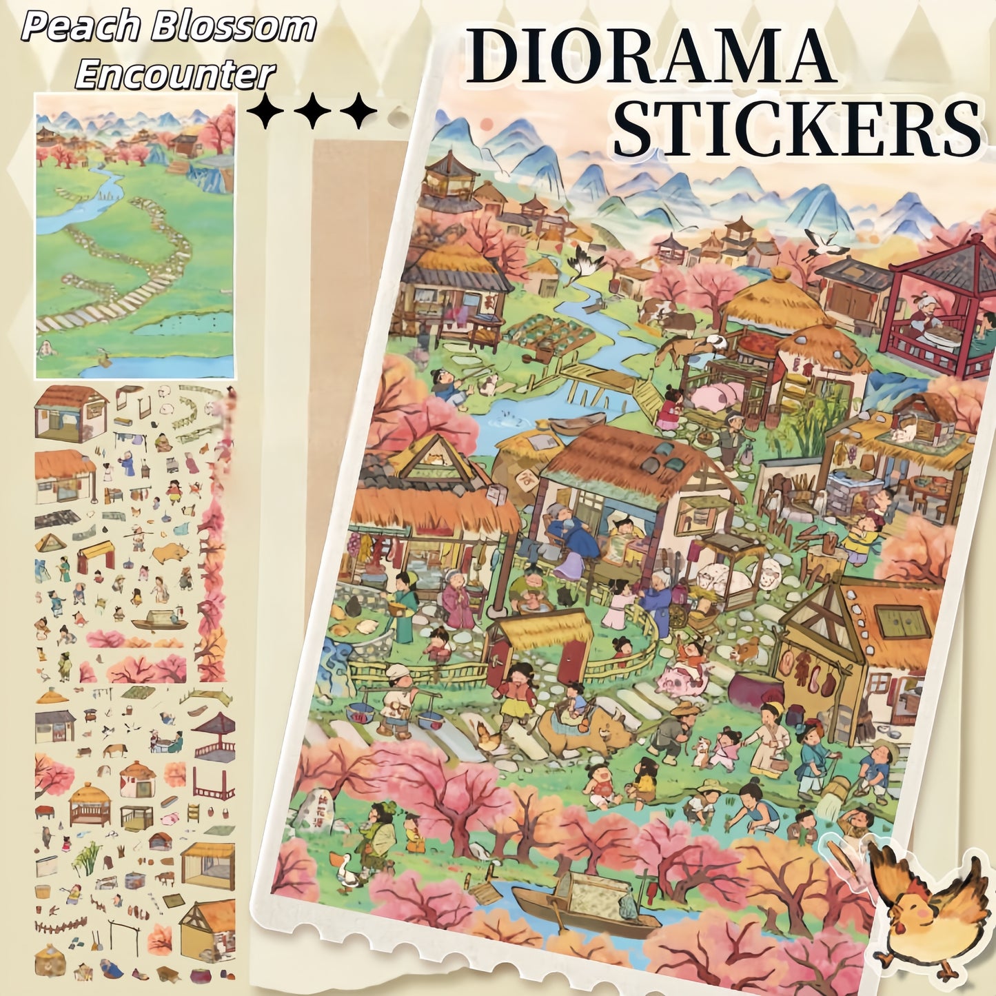 Maze Realms 3D Sticker | 3 Cute Miniature Scenes