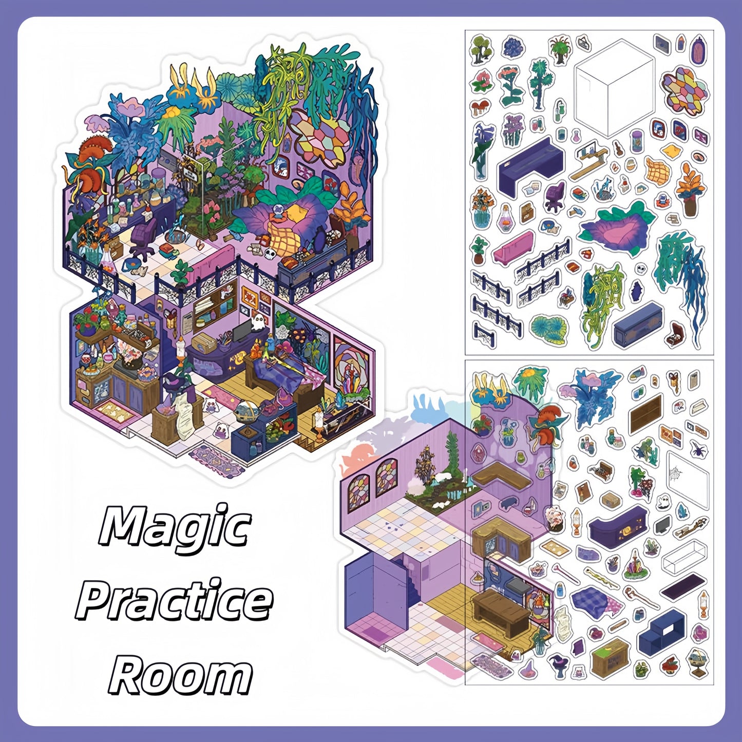 Curious Realms 3D Sticker | 4 Cute Miniature Scenes