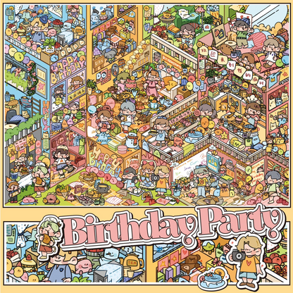 Busy Daily 3D Sticker | 4 Cute Miniature Scenes