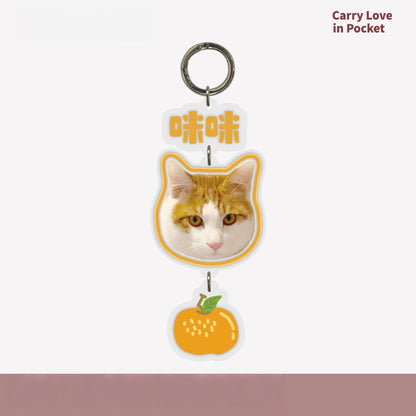 Custom Pet Photo Acrylic Bag Charm Keychain