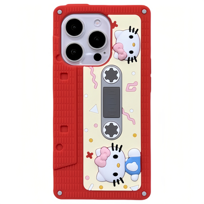 Cute Kitten Cassette Tape Silicone Phone Case