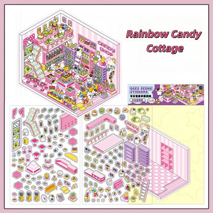 Fairytale Bazaar 3D Sticker | 4 Cute Miniature Scenes