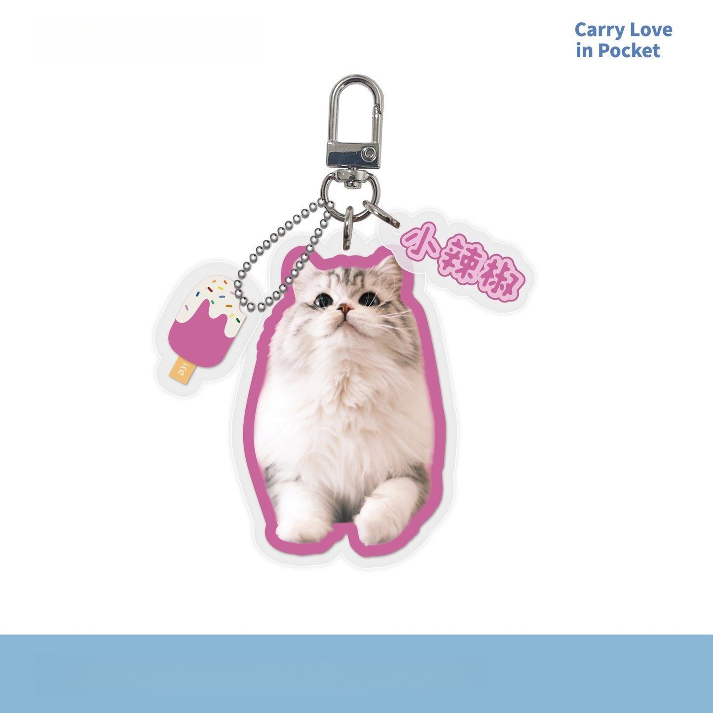 Custom Pet Photo Acrylic Bag Charm Keychain