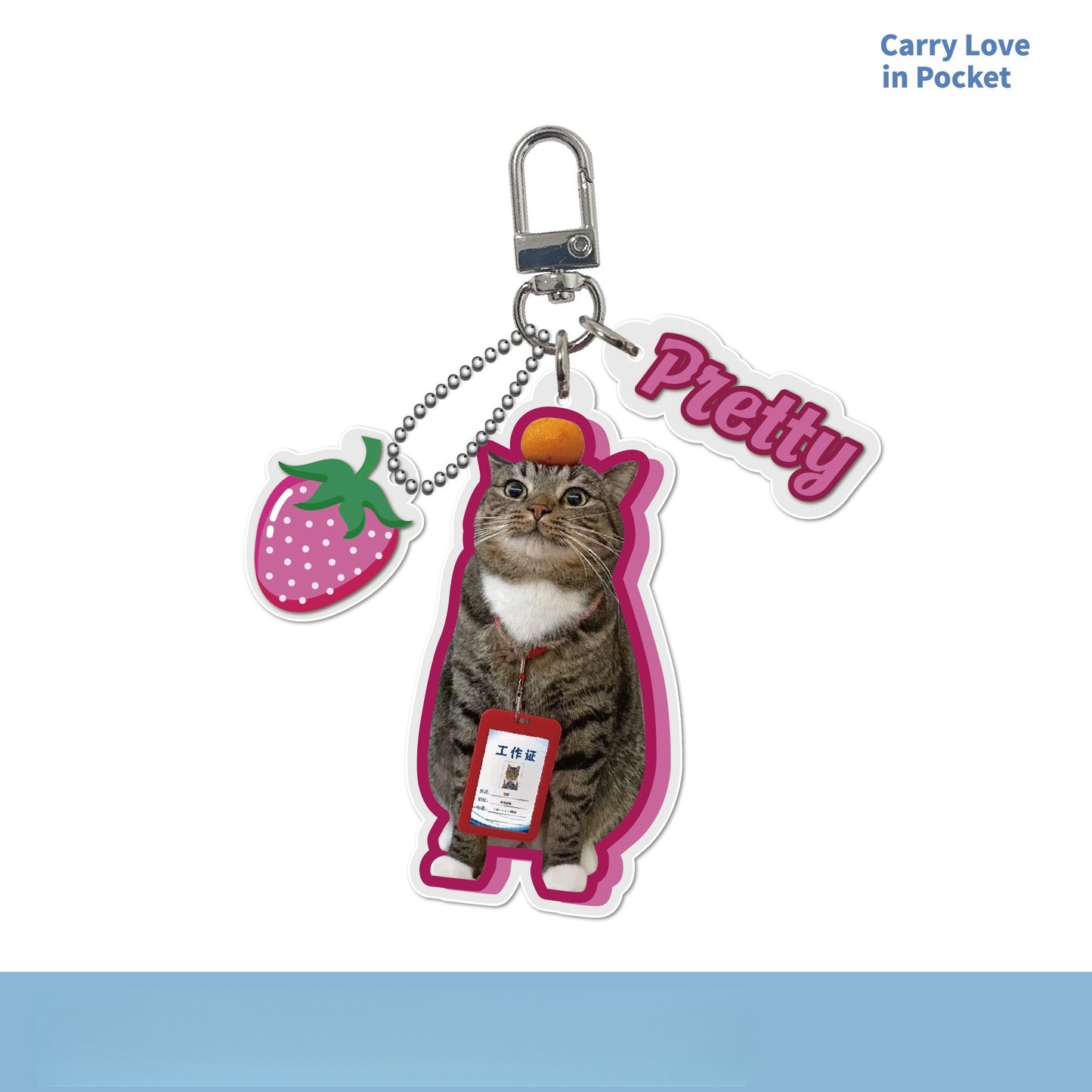 Custom Pet Photo Acrylic Bag Charm Keychain