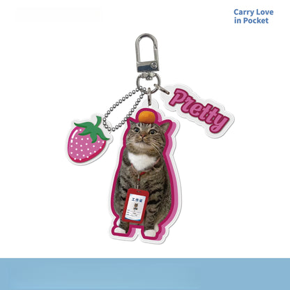 Custom Pet Photo Acrylic Bag Charm Keychain