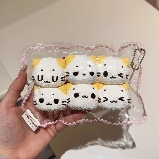 Marshmallow Cat 6-Pack Squishy