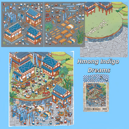 Colors of Heritage 3D Sticker | 4 Cute Miniature Scenes