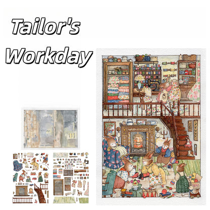 Hand-drawn Fairytale 3D Sticker | 4 Cute Miniature Scenes