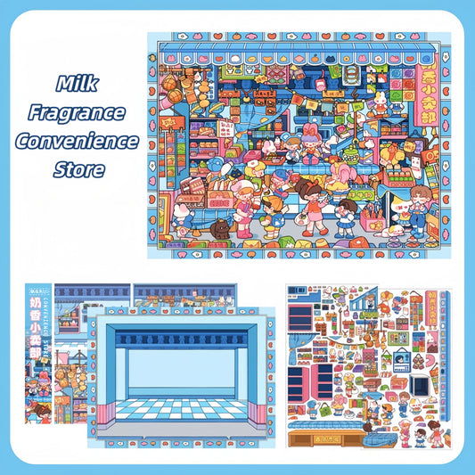 Milk Fragrance World 3D Sticker | 3 Cute Miniature Scenes