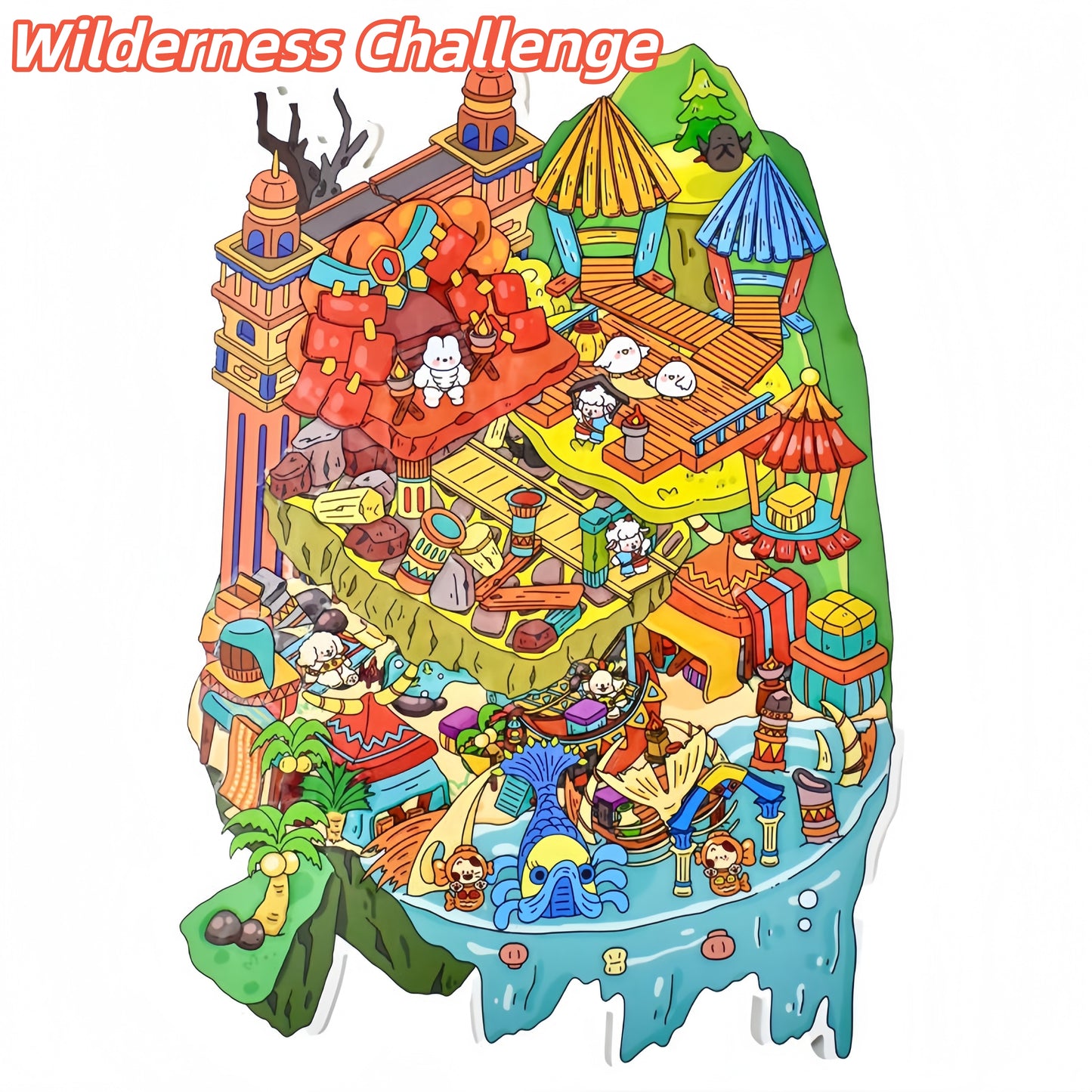 Paw's Adventure 3D Sticker | 2 Cute Miniature Scenes