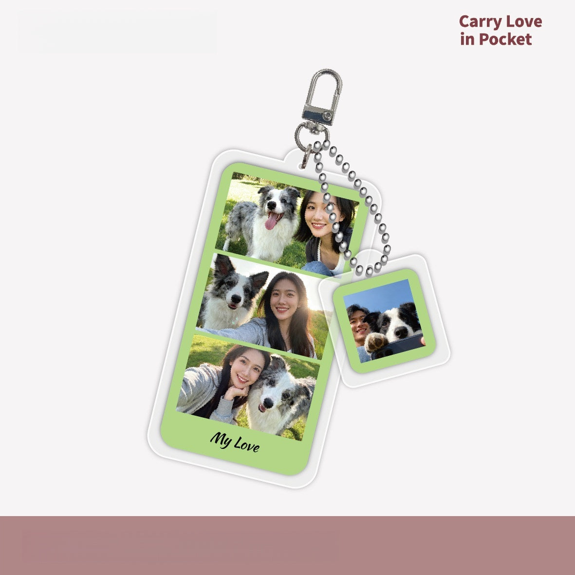 Custom Family & Pet Group Photo Acrylic Keychain