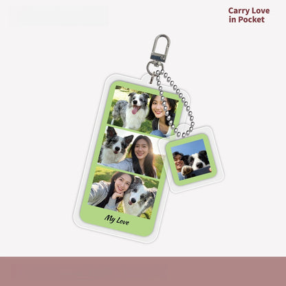 Custom Family & Pet Group Photo Acrylic Keychain