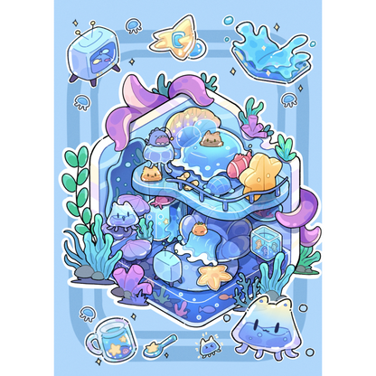 Jelly Cottage 3D Sticker | 3 Cute Miniature Scenes