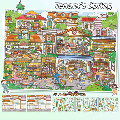 A Year in the Rental 3D Sticker | 2 Cute Miniature Scenes