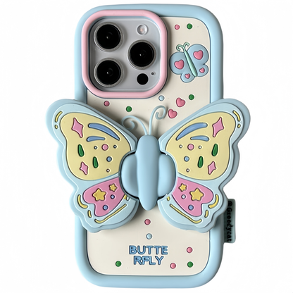 3D Butterfly Stand Silicone Phone Case