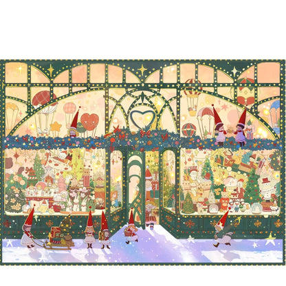 Fantasy Christmas 3D Sticker | 2 Cute Miniature Scenes