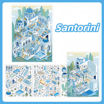 European-style Architecture 3D Sticker | 2 Cute Miniature Scenes