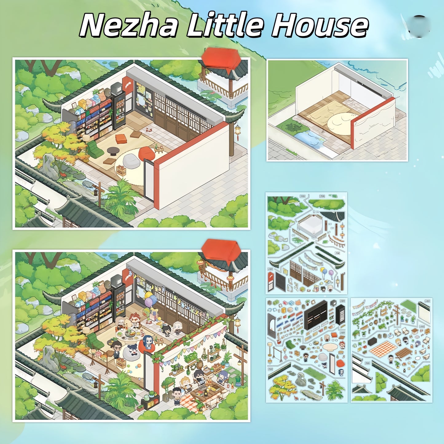 The Legend of Hei 3D Sticker | 2 Cute Miniature Scenes