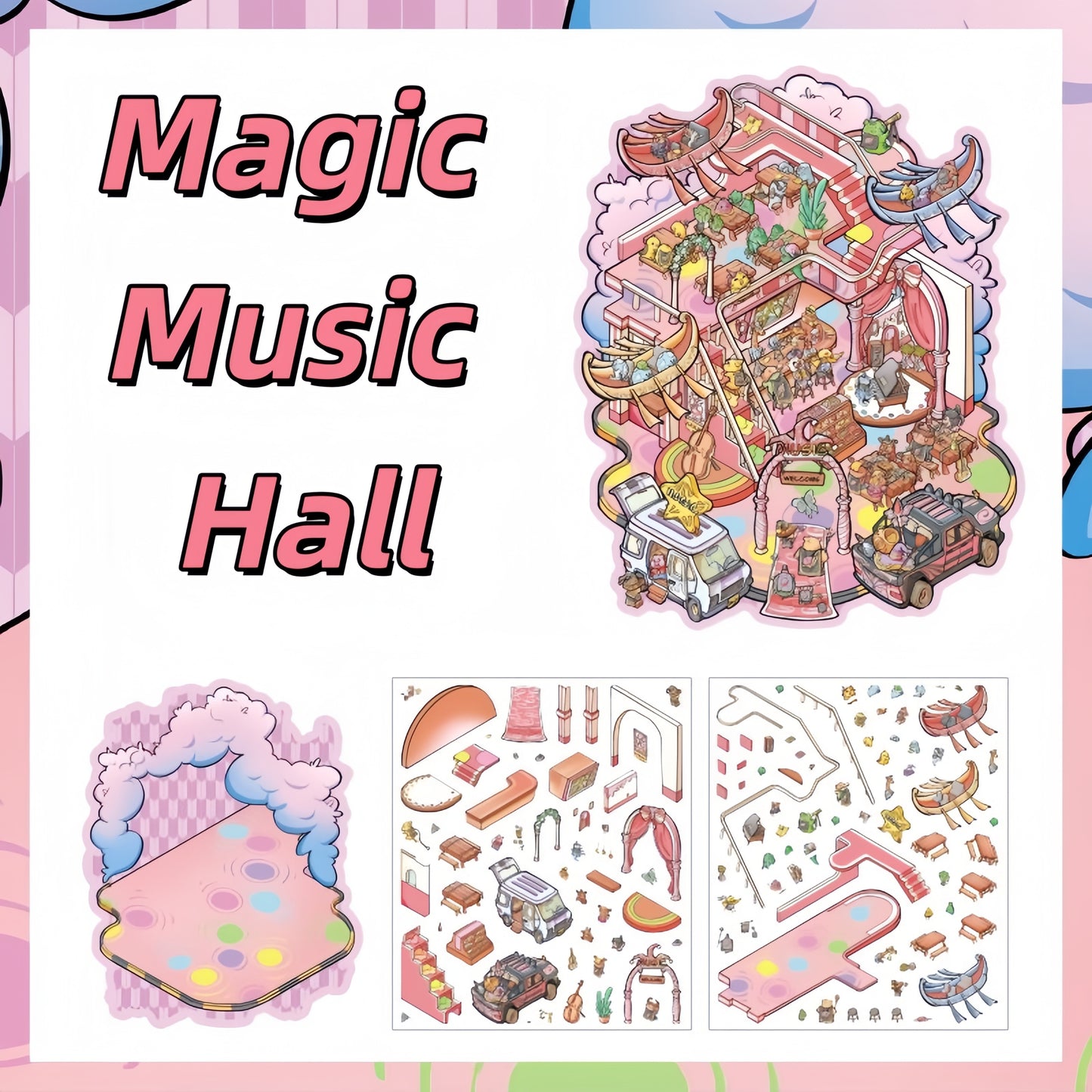 Magic World 3D Sticker | 4 Cute Miniature Scenes